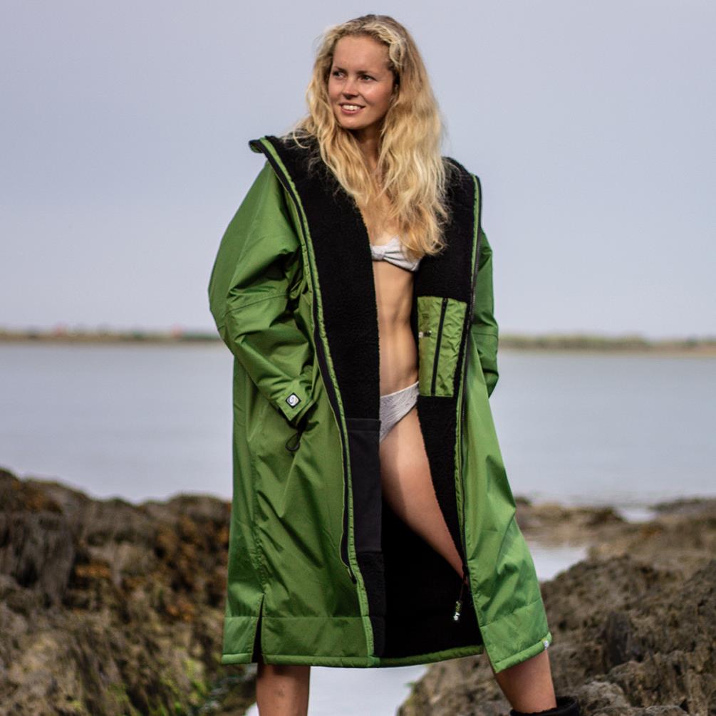 dryrobe Advance Long Sleeve Changing Robe - Dark Green / Black Extra Image 8
